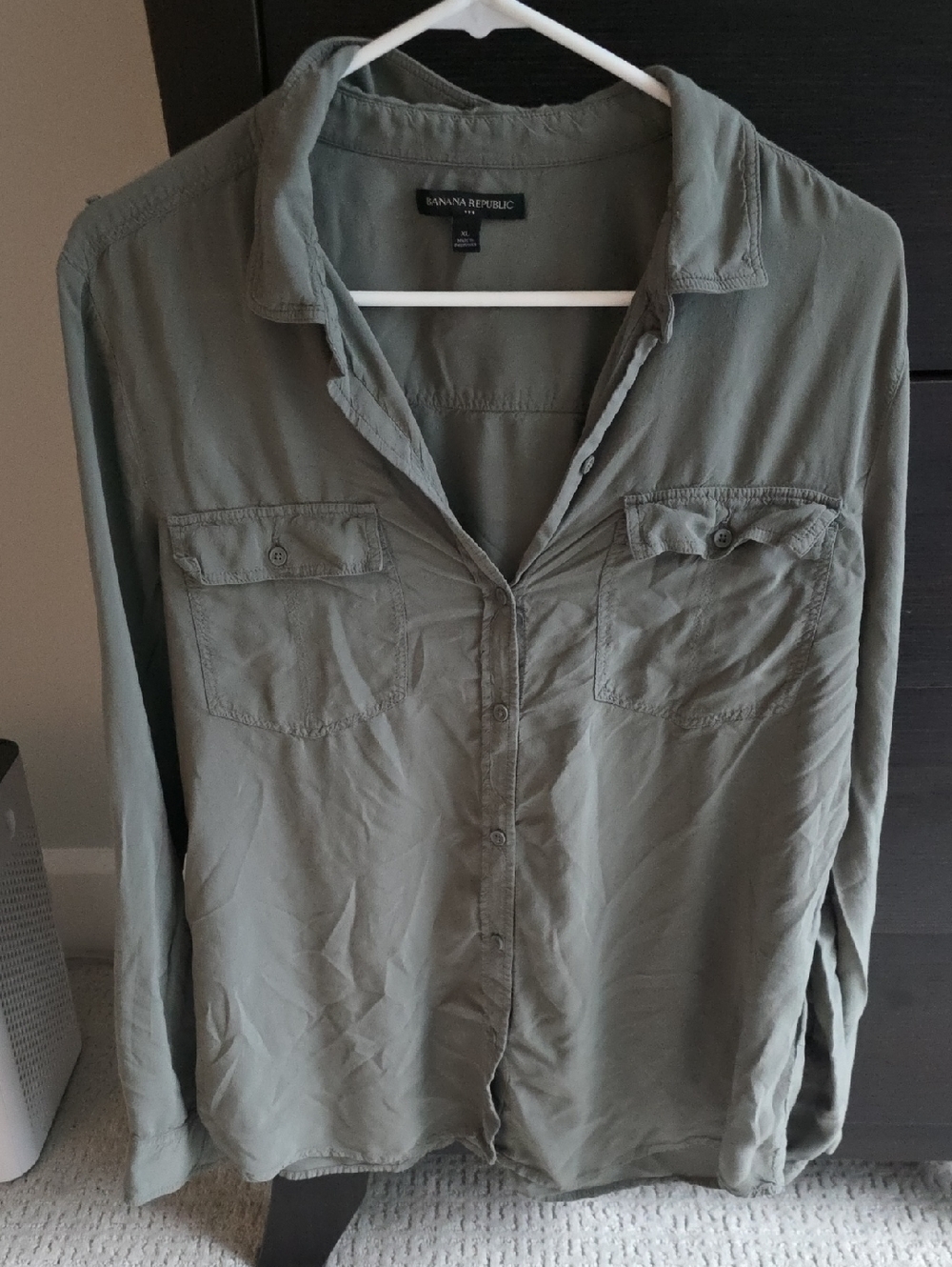 Banana Republic Olive Green Utility Button-Up Shirt